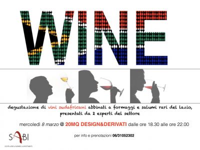 Aperitivo da 20MQ con i nostri vini sudafricani